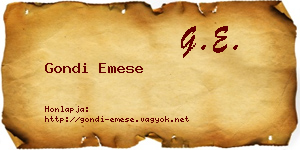 Gondi Emese névjegykártya